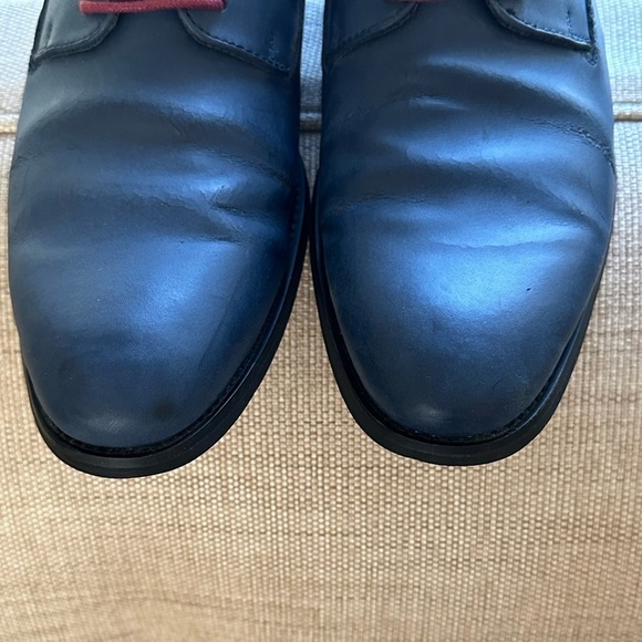 Penguin Men’s Lace Up Leather Oxford Shoes Navy **Flaws. ** - Picture 13 of 17